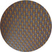 Round Patterned Khaki Green Novelty Rug, pat2616