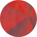 Round Patterned Red Novelty Rug, pat2617