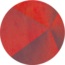 Round Machine Washable Transitional Red Rug, wshpat2617
