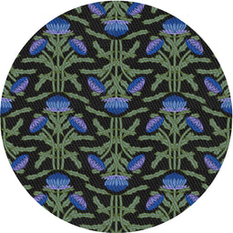Round Patterned Grayish Turquoise Green Modern Rug, pat2618