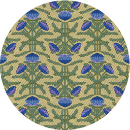 Round Patterned Light Black Novelty Rug, pat2619