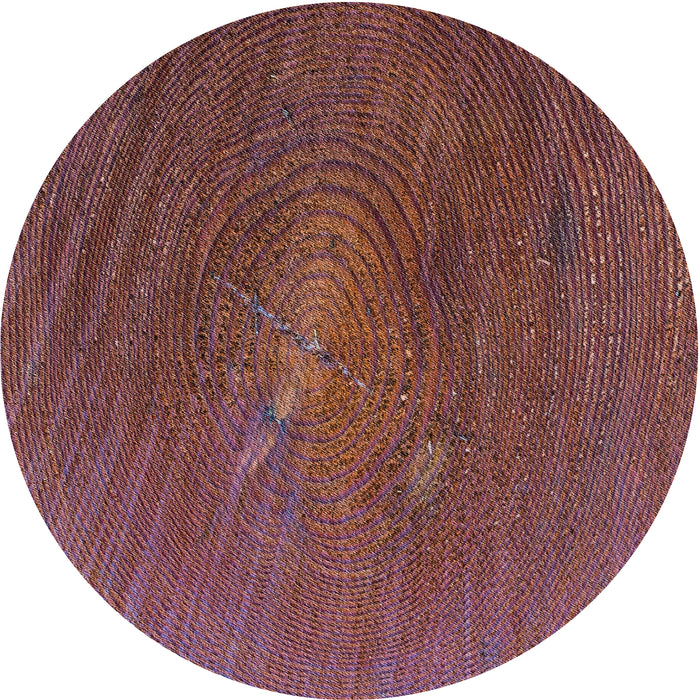 Round Patterned Red Novelty Rug, pat2621