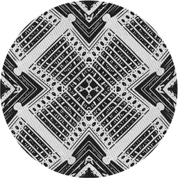 Round Machine Washable Transitional Light Gray Rug, wshpat2622