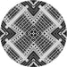 Round Patterned Light Gray Novelty Rug, pat2622