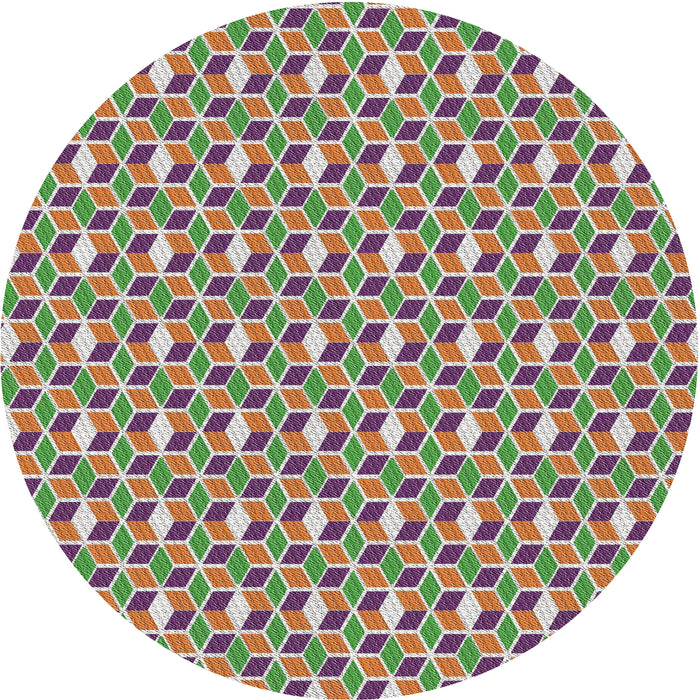 Round Patterned Chestnut Brown Novelty Rug, pat2624