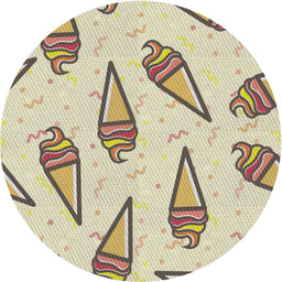 Round Machine Washable Transitional Brown Rug, wshpat2625