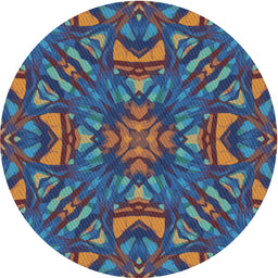 Round Patterned Plum Purple Novelty Rug, pat2628