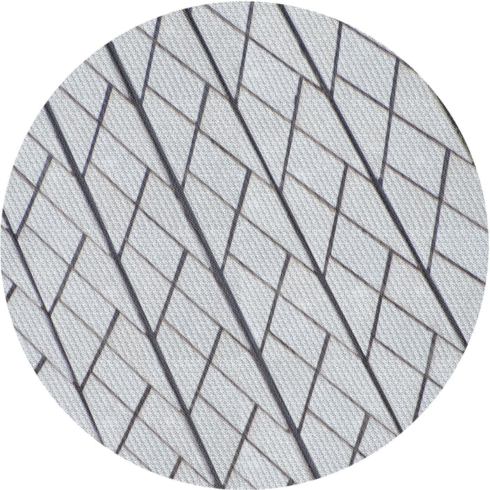 Round Patterned Gray Novelty Rug, pat2629