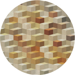 Round Machine Washable Transitional Sienna Brown Rug, wshpat262