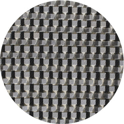 Round Patterned Dark Gray Novelty Rug, pat2632