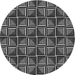 Round Patterned Dark Gray Novelty Rug, pat2633