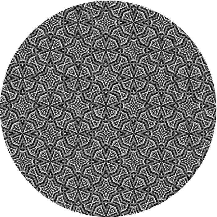 Round Machine Washable Transitional Dark Gray Rug, wshpat2634