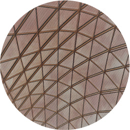 Round Machine Washable Transitional Light French Beige Brown Rug, wshpat2638