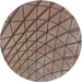 Round Patterned Light French Beige Brown Novelty Rug, pat2638