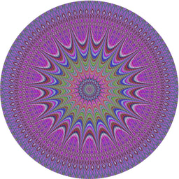 Round Machine Washable Transitional Lavender Purple Rug, wshpat263