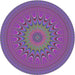 Round Patterned Lavender Purple Modern Rug, pat263