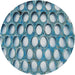 Round Machine Washable Transitional Sky Blue Rug, wshpat2642