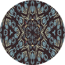 Round Machine Washable Transitional Silver Gray Rug, wshpat2643