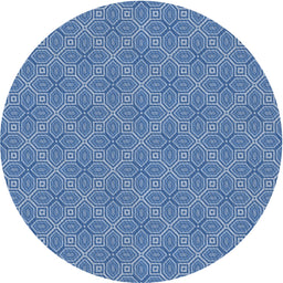 Round Machine Washable Transitional Denim Blue Rug, wshpat2644