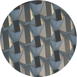 Round Machine Washable Transitional Gunmetal Gray Rug, wshpat2645