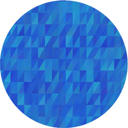 Round Machine Washable Transitional DeepSky Blue Rug, wshpat2648