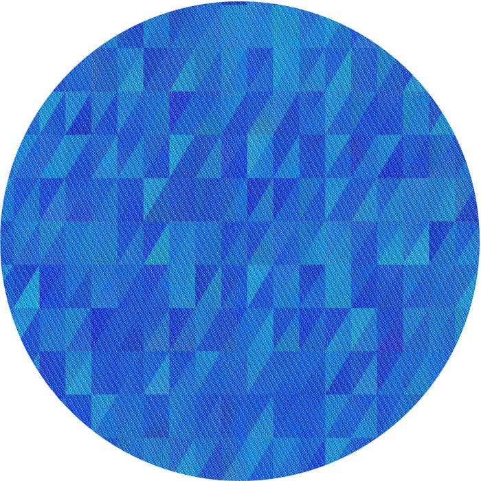 Round Machine Washable Transitional DeepSky Blue Rug, wshpat2648