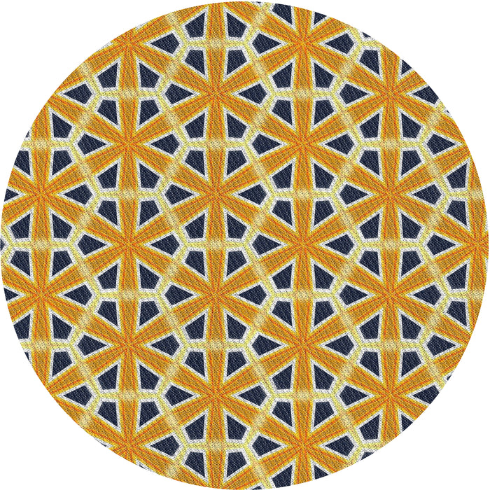 Round Machine Washable Transitional Chestnut Brown Rug, wshpat2657