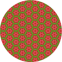 Round Machine Washable Transitional Red Rug, wshpat2658
