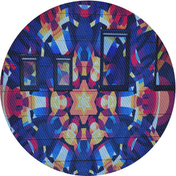 Round Patterned Purple Novelty Rug, pat265