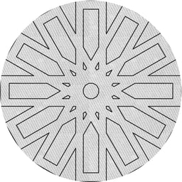 Round Machine Washable Transitional White Smoke Rug, wshpat2660