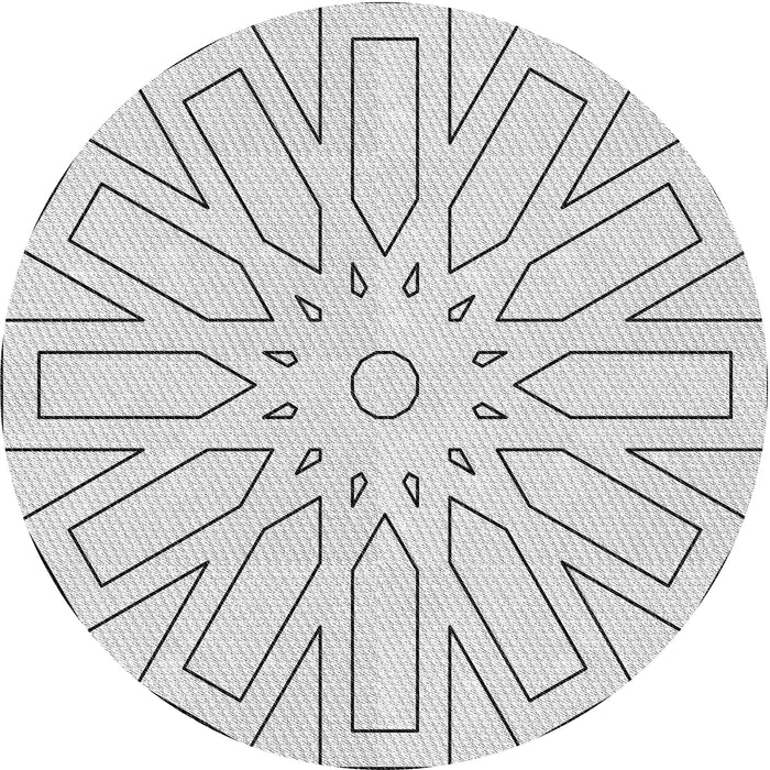 Round Machine Washable Transitional White Smoke Rug, wshpat2660