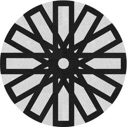 Round Patterned Charcoal Black Novelty Rug, pat2661