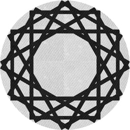 Round Patterned Light Black Novelty Rug, pat2662