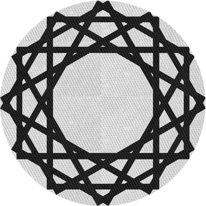 Round Patterned Light Black Novelty Rug, pat2662