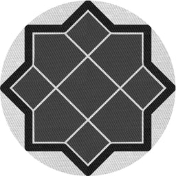 Round Machine Washable Transitional Charcoal Black Rug, wshpat2664