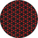 Round Patterned Red Novelty Rug, pat2667