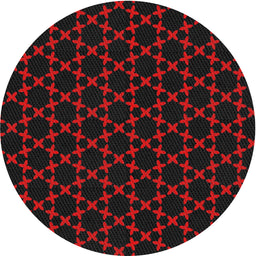 Round Machine Washable Transitional Red Rug, wshpat2667