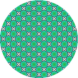 Round Patterned Spring Green Novelty Rug, pat2669
