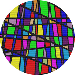 Round Patterned Dark Purple Modern Rug, pat2670