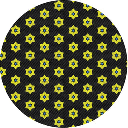 Round Patterned Black Novelty Rug, pat2671