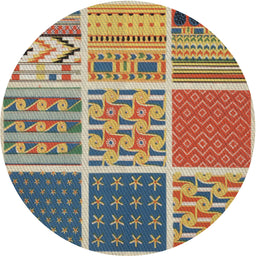 Round Machine Washable Transitional Sepia Brown Rug, wshpat2679