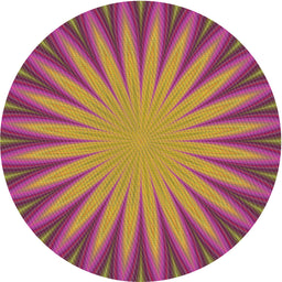 Round Machine Washable Transitional Gold Rug, wshpat2687