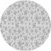 Round Patterned Off-White Novelty Rug, pat268
