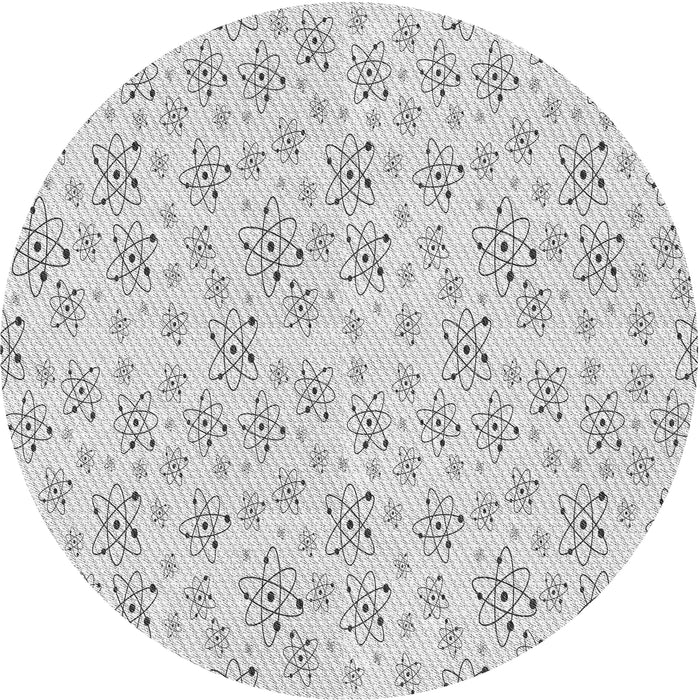 Round Machine Washable Transitional White Smoke Rug, wshpat268