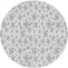 Round Machine Washable Transitional White Smoke Rug, wshpat268