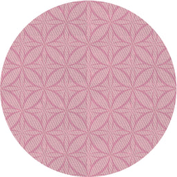 Round Patterned Purple Pink Novelty Rug, pat2691