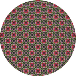 Round Patterned Purple Lily Purple Novelty Rug, pat2693