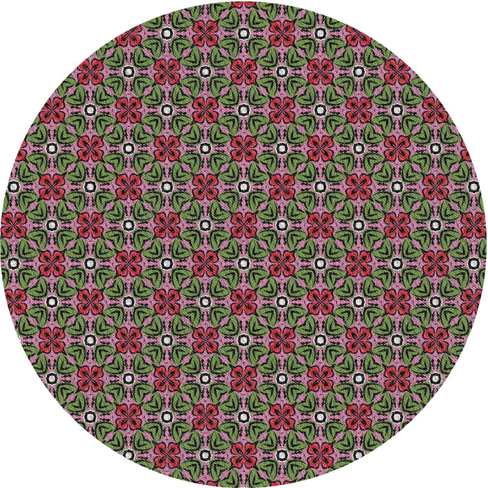 Round Patterned Purple Lily Purple Novelty Rug, pat2693