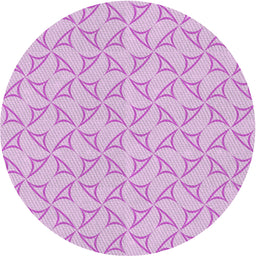 Round Patterned Blossom Pink Novelty Rug, pat2695