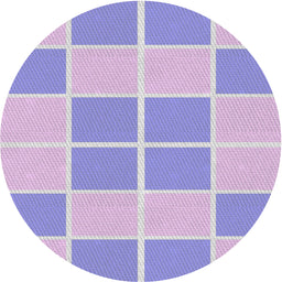 Round Machine Washable Transitional Pale Lilac Purple Rug, wshpat2696